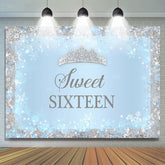 Lofaris Blue Snow and Diamond Sweet Sixteen Birthday Backdrop